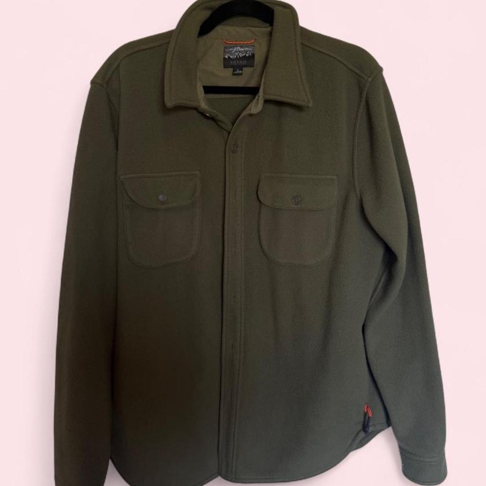 J.Crew Olive Fleece Shirt Jacket — Size L